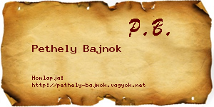 Pethely Bajnok névjegykártya